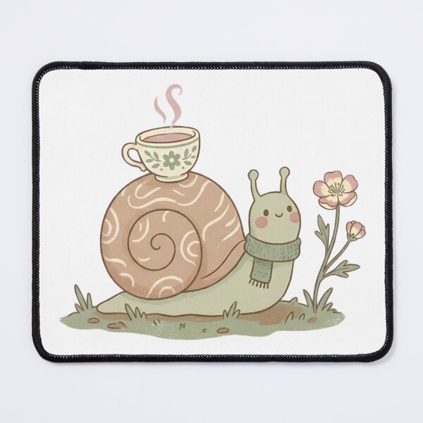 Item preview, Slow Life Snail in Cozy Scarf with Teacup Design designed and sold by abdelski.