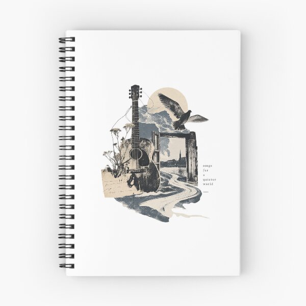 Item preview, Songs for a Quieter World Vintage Folk Guitar Collage designed and sold by zzz888.