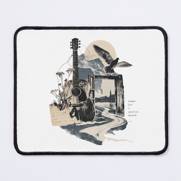 Item preview, Songs for a Quieter World Vintage Folk Guitar Collage designed and sold by zzz888.