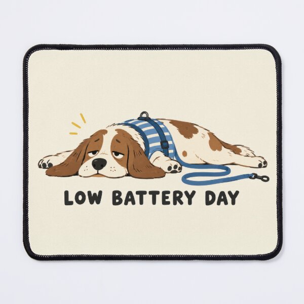 Item preview, Low battery day for a tired dog designed and sold by anytka.