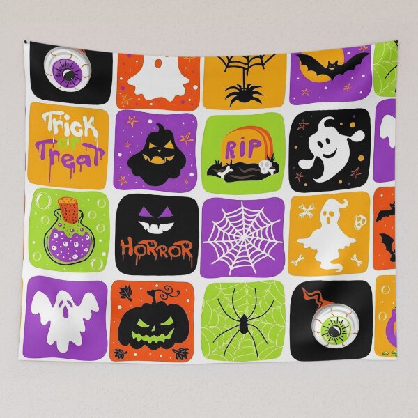 Item preview, Spooky Halloween Icons Seamless Pattern designed and sold by interdesigner.