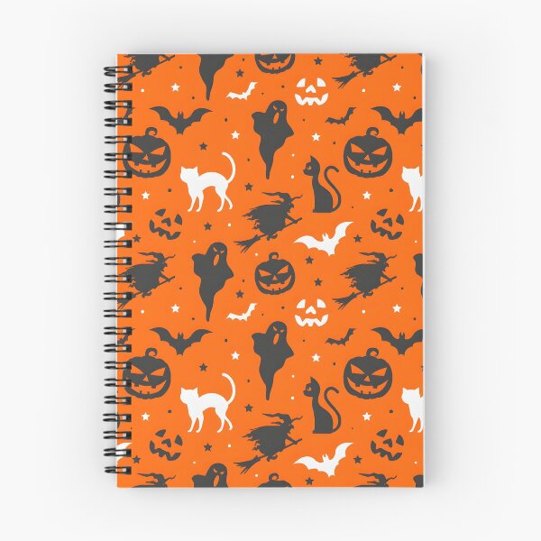 Item preview, Orange Halloween Silhouettes Seamless Pattern designed and sold by interdesigner.