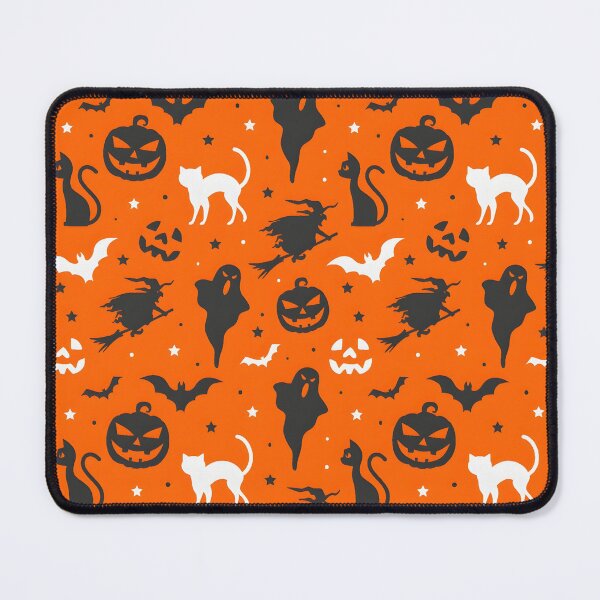 Item preview, Orange Halloween Silhouettes Seamless Pattern designed and sold by interdesigner.