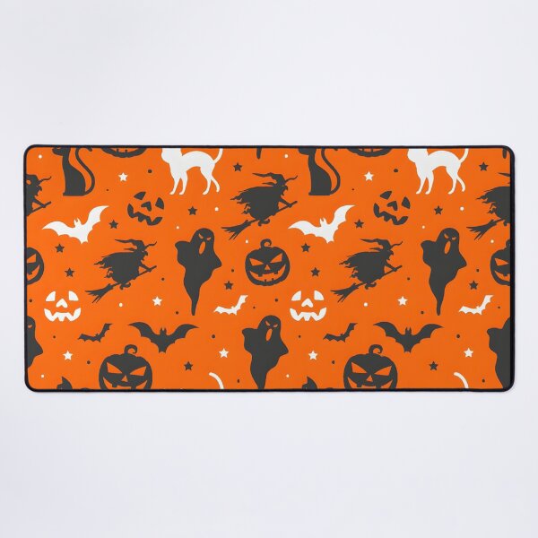 Item preview, Orange Halloween Silhouettes Seamless Pattern designed and sold by interdesigner.