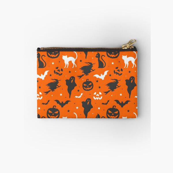 Item preview, Orange Halloween Silhouettes Seamless Pattern designed and sold by interdesigner.
