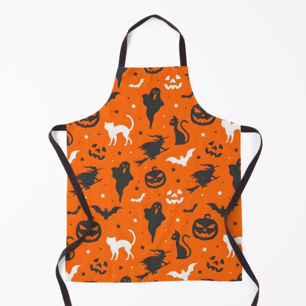 Item preview, Orange Halloween Silhouettes Seamless Pattern designed and sold by interdesigner.