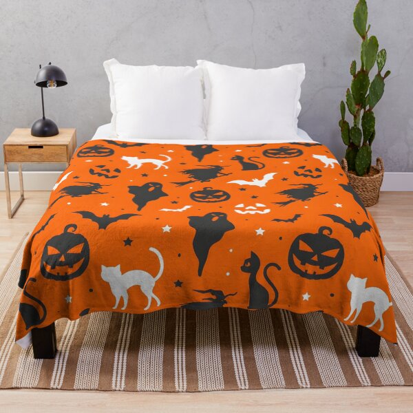 Item preview, Orange Halloween Silhouettes Seamless Pattern designed and sold by interdesigner.
