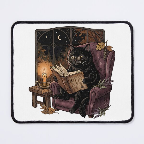 Item preview, Cozy Witchy Cat Reading designed and sold by abdelski.