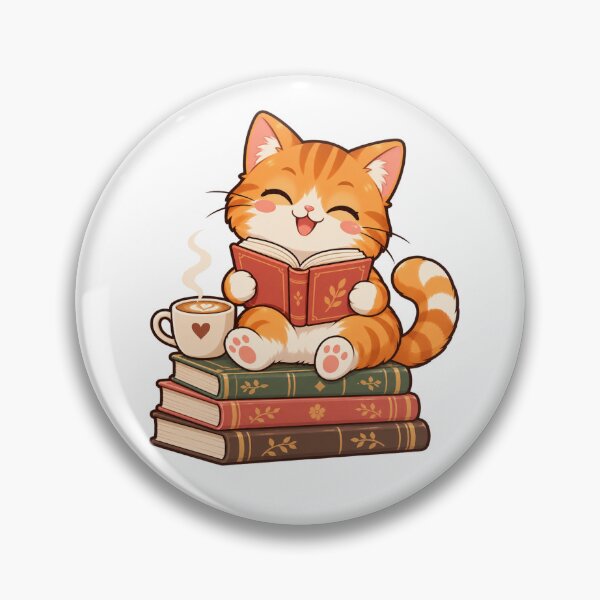 Item preview, Cute Orange Cat Book Lover Coffee Sticker designed and sold by HappyLittleStudio.
