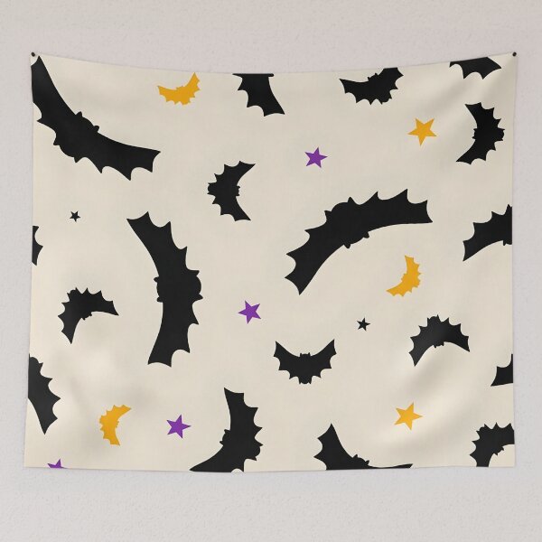 Item preview, Flying Halloween Bats and Stars Seamless Pattern designed and sold by interdesigner.