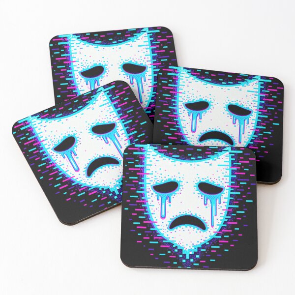 Item preview, Corrupted Mask – Neon Crying Face designed and sold by JupiterGlitchEmpire.
