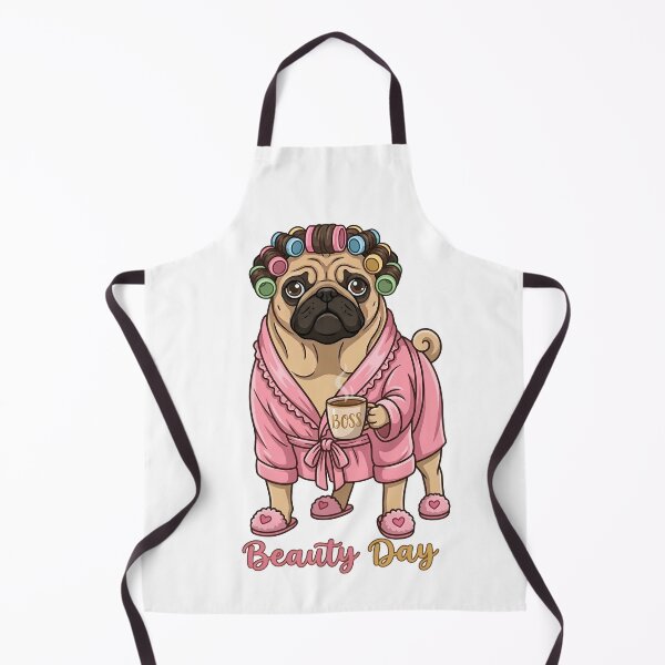 Item preview, Pug in a pink bathrobe on beauty day designed and sold by Angel & Mortimer .