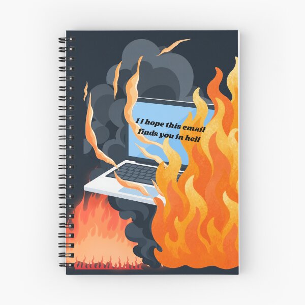 Item preview, I Hope This Email Finds You In Hell Sarcastic Office Humor Burning Laptop designed and sold by DontCareClub.