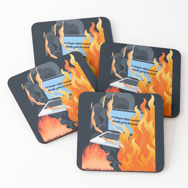 Item preview, I Hope This Email Finds You In Hell Sarcastic Office Humor Burning Laptop designed and sold by DontCareClub.