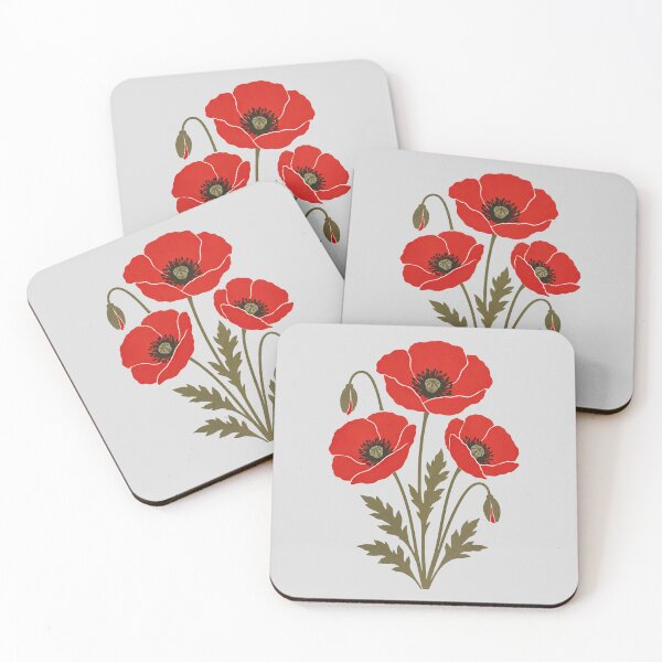 Item preview, Red Poppy Botanical Flower Illustration designed and sold by hattie's.