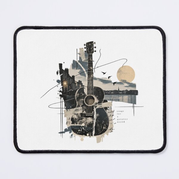 Item preview, Songs for a Quieter World Distressed Acoustic Guitar Collage designed and sold by zzz888.