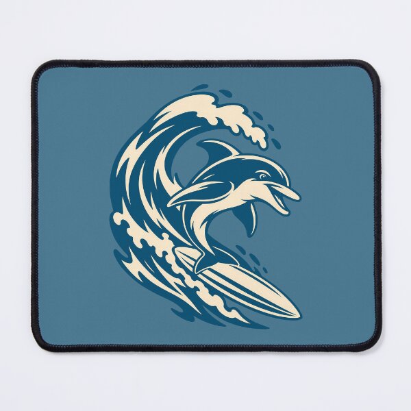 Item preview, Dolphin Surfing Vintage Ocean Wave designed and sold by karamram.