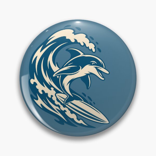 Item preview, Dolphin Surfing Vintage Ocean Wave designed and sold by karamram.