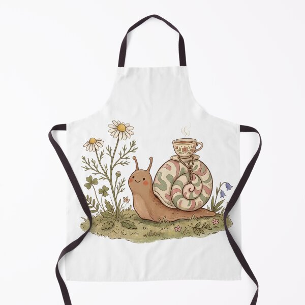 Item preview, Slow Life Snail with Daisies and Teacup Cottagecore Design designed and sold by abdelski.