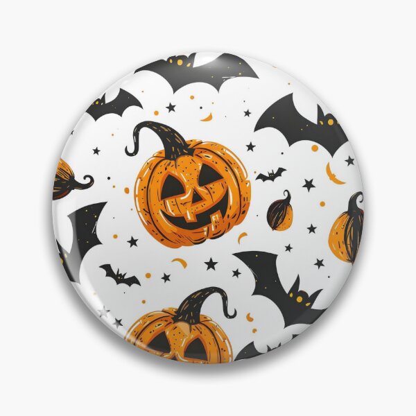 Item preview, Hand Drawn Spooky Pumpkins and Bats Seamless Pattern designed and sold by interdesigner.