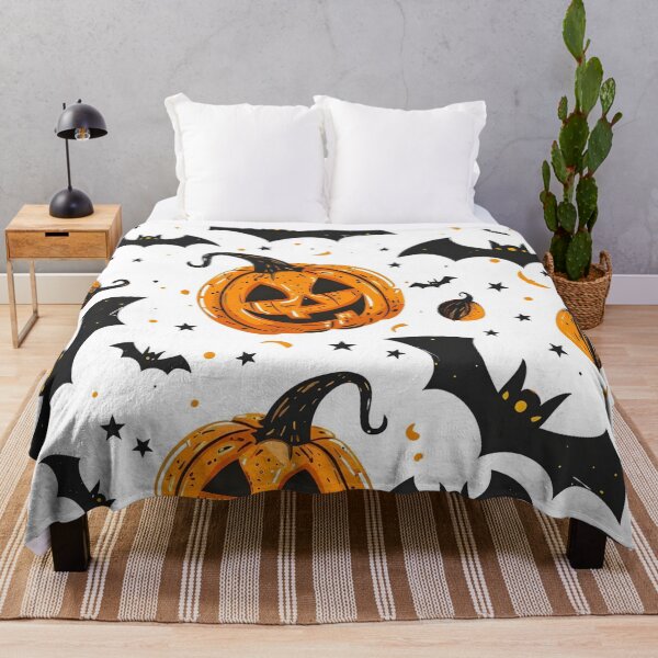 Item preview, Hand Drawn Spooky Pumpkins and Bats Seamless Pattern designed and sold by interdesigner.