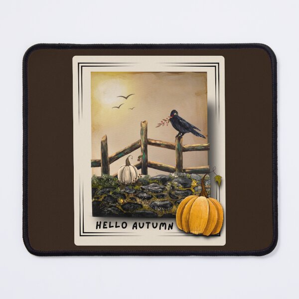 Item preview, Hello Autumn Crow & Pumpkins – Rustic Fall Storybook Art designed and sold by ArtistsAtticWI.
