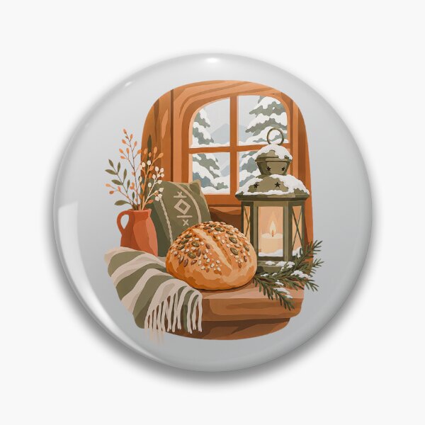 Item preview, Cozy Winter Still Life with Bread and Lantern designed and sold by hattie's.