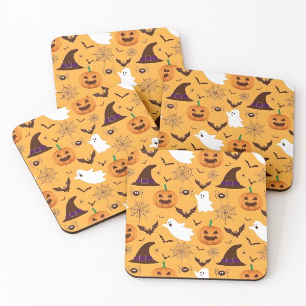 Item preview, Halloween Pumpkin, Ghost, Witch Hat and Spiderweb Seamless Pattern designed and sold by interdesigner.
