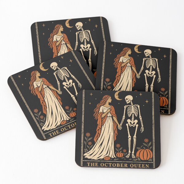 Item preview, October Queen Vintage Halloween Skeleton Tarot designed and sold by LouisaOReilly.