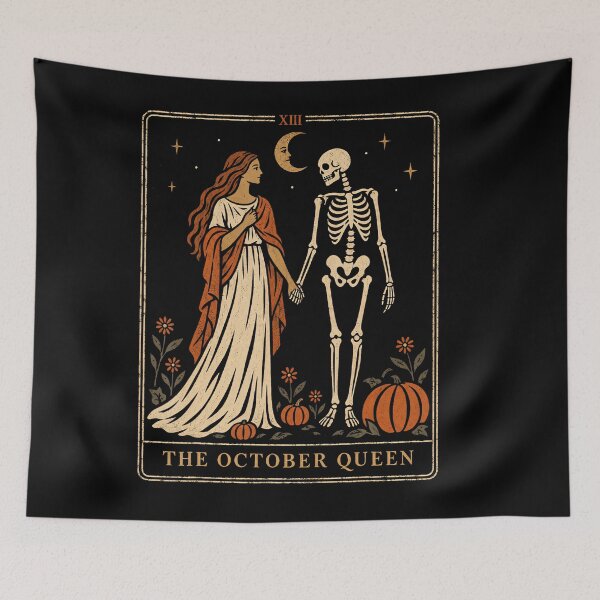 Item preview, October Queen Vintage Halloween Skeleton Tarot designed and sold by LouisaOReilly.