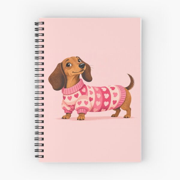 Item preview, Dachshund wears pink heart sweater designed and sold by anytka.