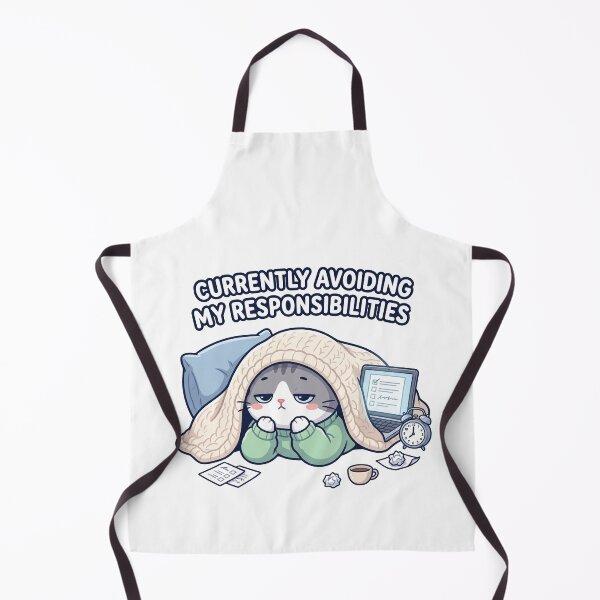 Item preview, Currently Avoiding My Responsibilities – Funny Procrastinating Cat designed and sold by Mbk Studios.