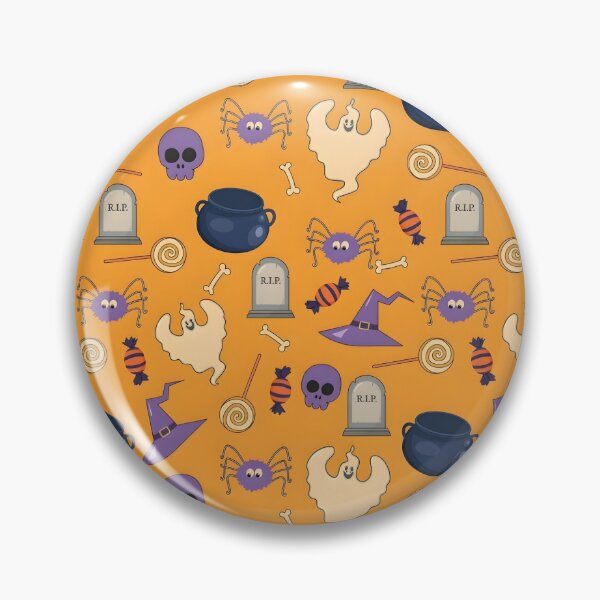 Item preview, Cute Halloween Witch Cauldron, Ghost and Candy Seamless Pattern designed and sold by interdesigner.