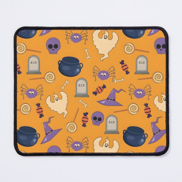 Item preview, Cute Halloween Witch Cauldron, Ghost and Candy Seamless Pattern designed and sold by interdesigner.