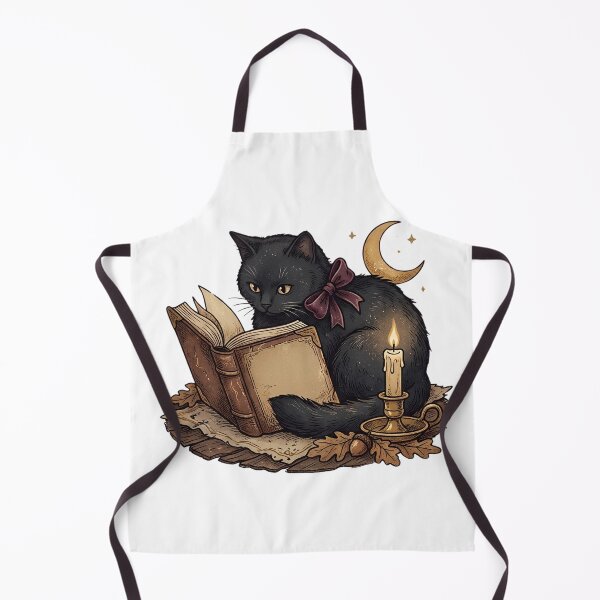 Item preview, Cute Black Cat with Bow Reading Book by Candlelight designed and sold by abdelski.