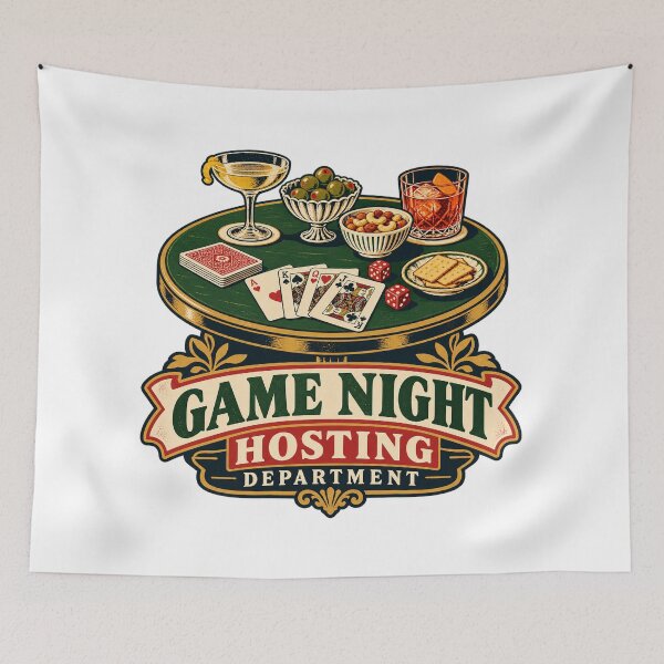 Item preview, Game Night Hosting Department – Retro Party and Game Club designed and sold by BadMary.