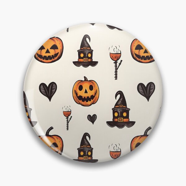 Item preview, Spooky Halloween Pumpkin, Witch Hat and Torch Seamless Pattern designed and sold by interdesigner.