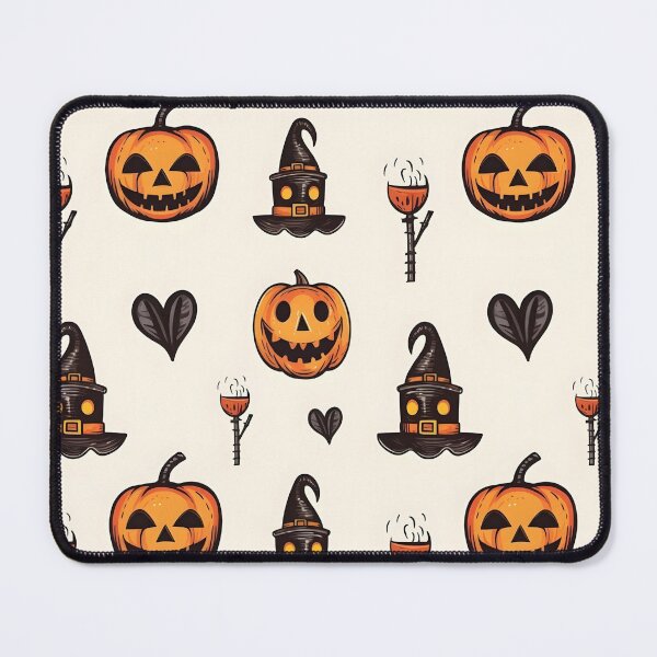 Item preview, Spooky Halloween Pumpkin, Witch Hat and Torch Seamless Pattern designed and sold by interdesigner.