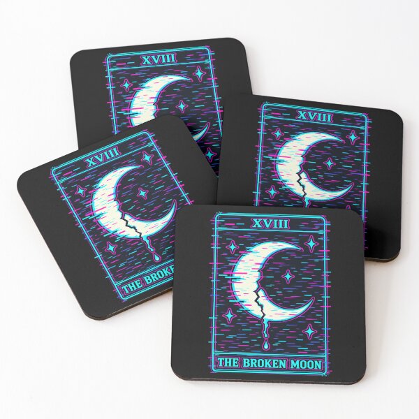 Item preview, Glitch Arcana – The Broken Moon Tarot designed and sold by JupiterGlitchEmpire.