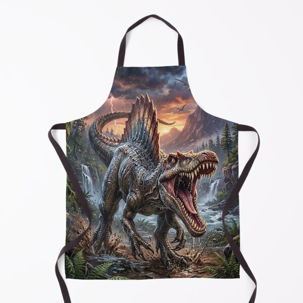 Item preview, Roaring Spinosaurus Charging Through a Jurassic Landscape designed and sold by Lucid Dream Pixel.