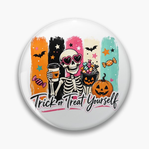 Item preview, Trick Or Treat Yourself Colorful Halloween Skeleton designed and sold by CleanDecor.