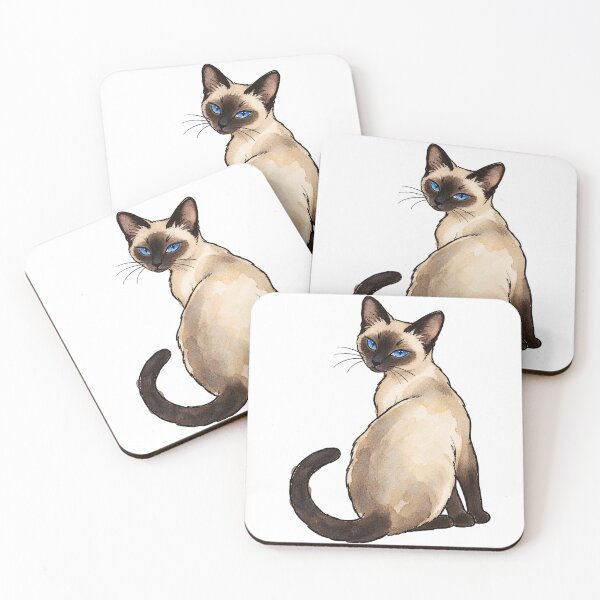 Item preview, Graceful Siamese Cat with Blue Eyes Watercolor designed and sold by Jessie's Palette.