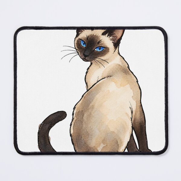 Item preview, Graceful Siamese Cat with Blue Eyes Watercolor designed and sold by Jessie's Palette.