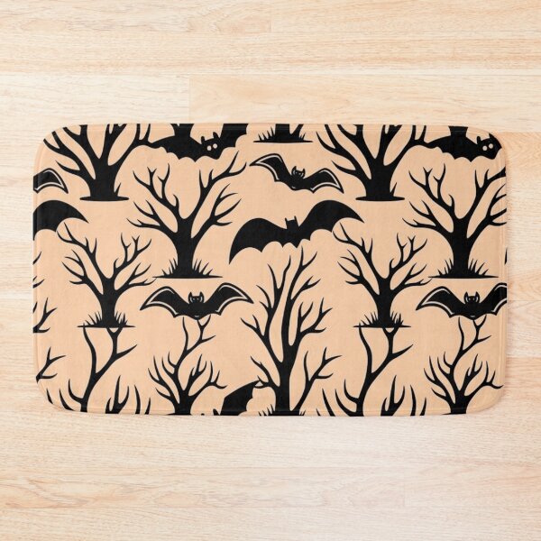 Item preview, Halloween Spooky Trees and Bats Silhouette Seamless Pattern designed and sold by interdesigner.