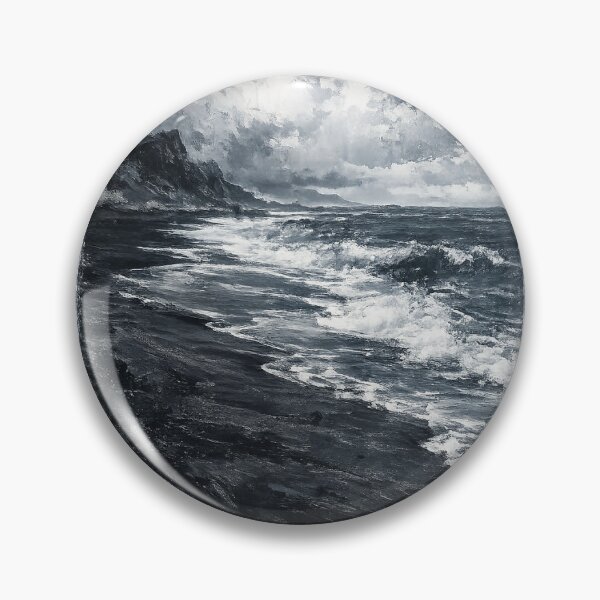 Item preview, Black Sand Beach | Dramatic Expressive Seascape designed and sold by PawsAndpetalstudio.
