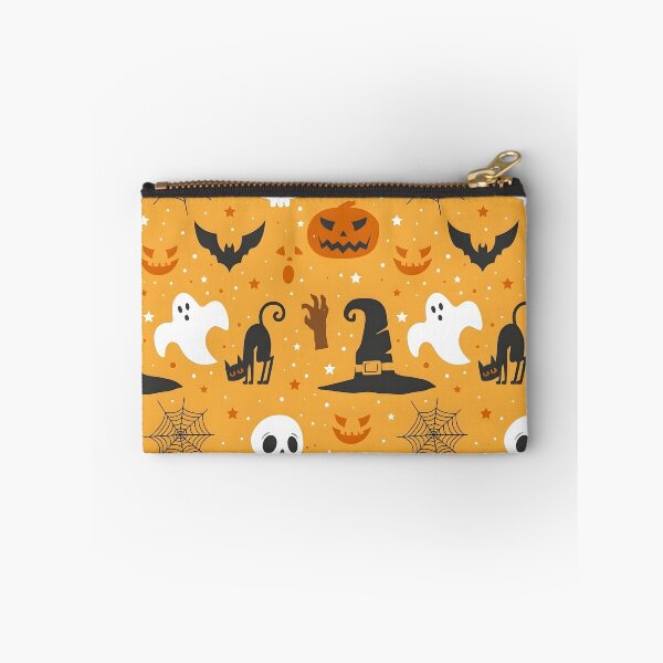 Item preview, Cute Halloween Witch Hat, Ghost, Black Cat and Pumpkin Seamless Pattern designed and sold by interdesigner.