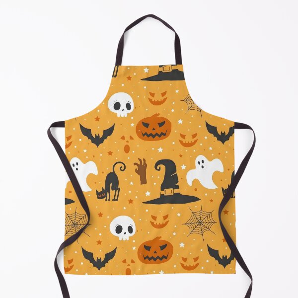 Item preview, Cute Halloween Witch Hat, Ghost, Black Cat and Pumpkin Seamless Pattern designed and sold by interdesigner.