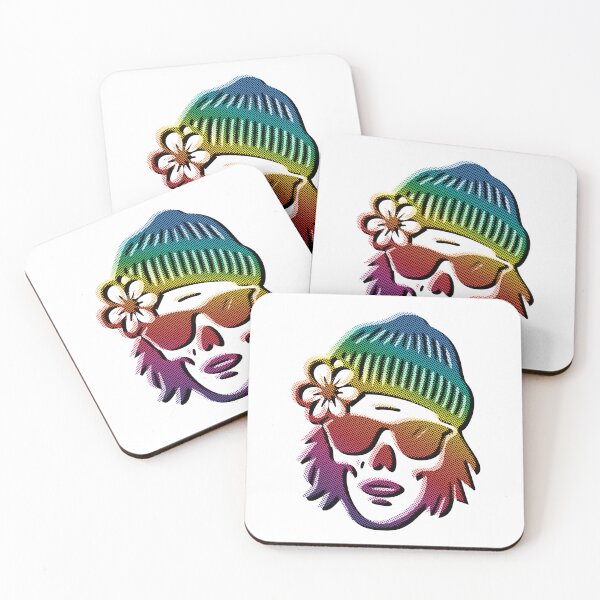 Item preview, Rainbow Halftone Skull Glitch Art designed and sold by Sherihdesigns.