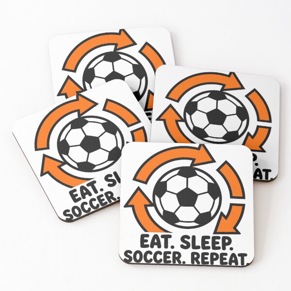 Item preview, Eat Sleep Soccer Repeat Funny Soccer Player T-Shirt designed and sold by ApparelOutpost.