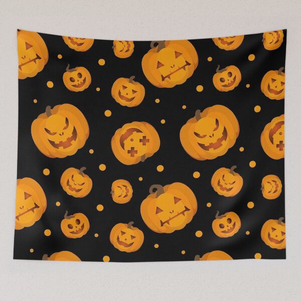 Item preview, Halloween Scary Pumpkin and Jack-O'-Lantern Seamless Pattern designed and sold by interdesigner.